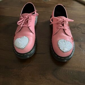 Dr. Martens 1461 Sequin Heart Pink Red Women’s Size 7 Shoes Boots